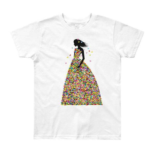 Girl In Pink Blooms & Butterflies Dress T-shirt