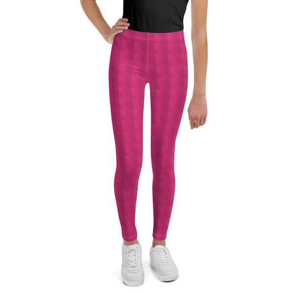 Leggings - Checkered Effect Fuchsia Leggings