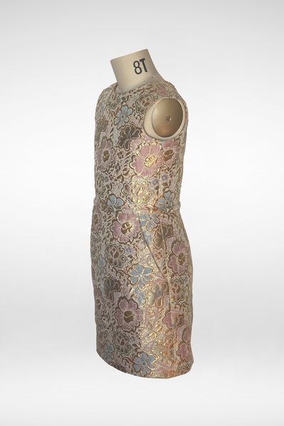 Special Occasion - Pastel Floral Jacquard Shift Dress