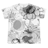 T-shirt - Allover Floral Print T-shirt - B&W