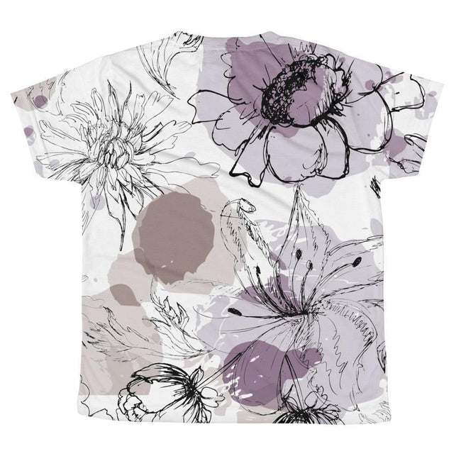 T-shirt - Allover Floral Print T-shirt - Lilac & Mauve