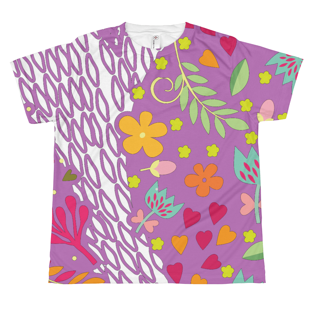 <transcy>Camiseta lila abstracta</transcy>