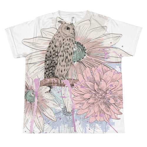 T-shirt - Owl Perched In Pastel Blooms T-shirt