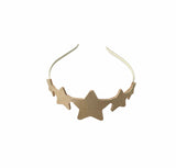 Happy Stars Gold Leather Headband