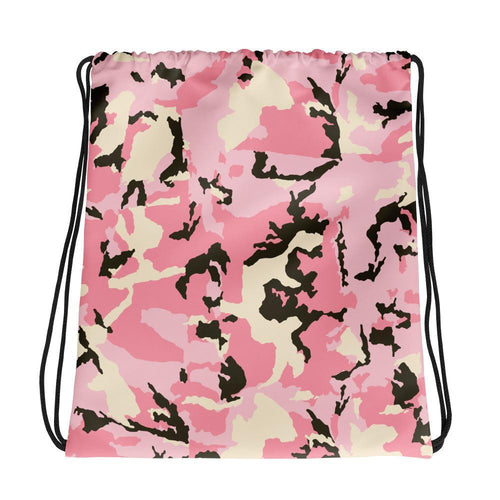 Drawstring Bag - Allover Pink Camouflage Drawstring Bag