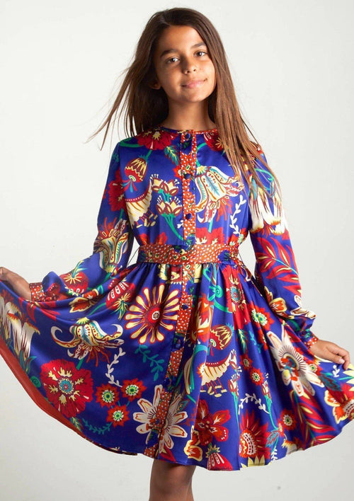 Dress - Brianna 'Passion Flower' Long Sleeved Dress