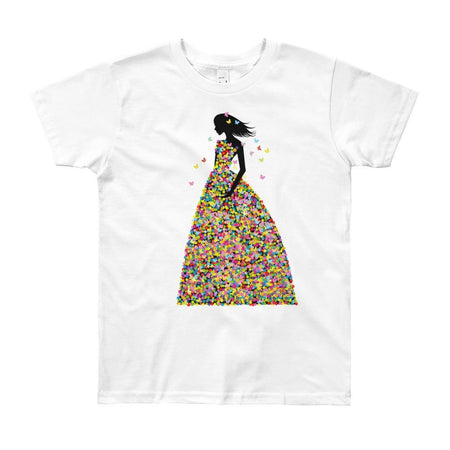 Girl in Yellow Blooms & Butterflies Dress T-shirt