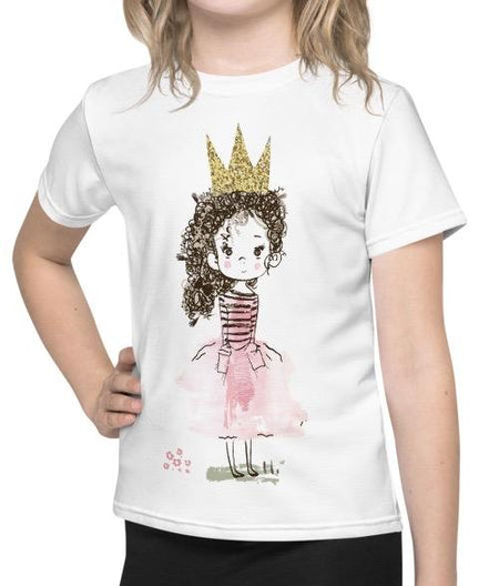 Girl in Lilac Blooms & Butterflies Dress T-shirt