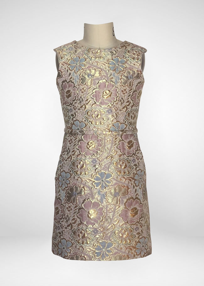 Special Occasion - Pastel Floral Jacquard Shift Dress