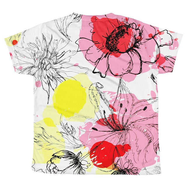 T-shirt - Allover Floral Print T-shirt - Pink