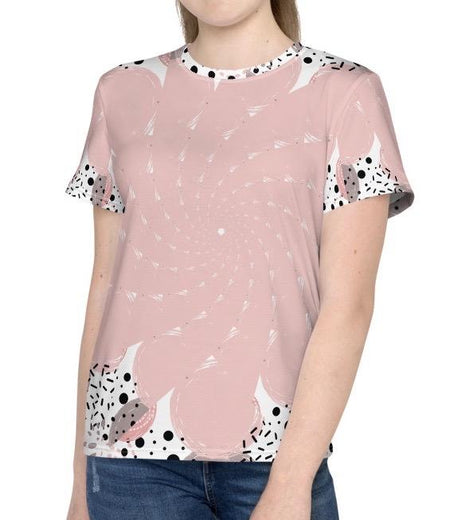 Allover Floral Print T-shirt - Pink